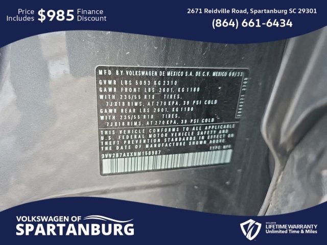 2022 Volkswagen Tiguan 2.0T SE