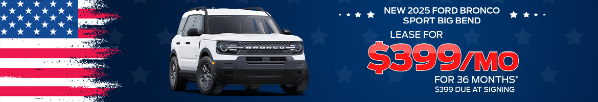 Lease a 2025 Ford Bronco Sport Big Bend for $399 per month in Spartanburg, SC