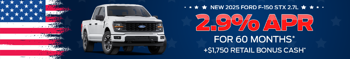 2.9% APR + $1,750 Bonus Cash on 2025 Ford F-150 STX in Spartanburg, SC