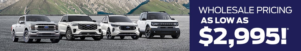 Wholesale pricing As low as $2,995!